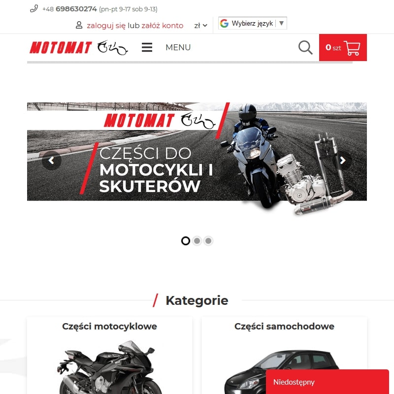 Sklep z akcesoriami motocyklowymi